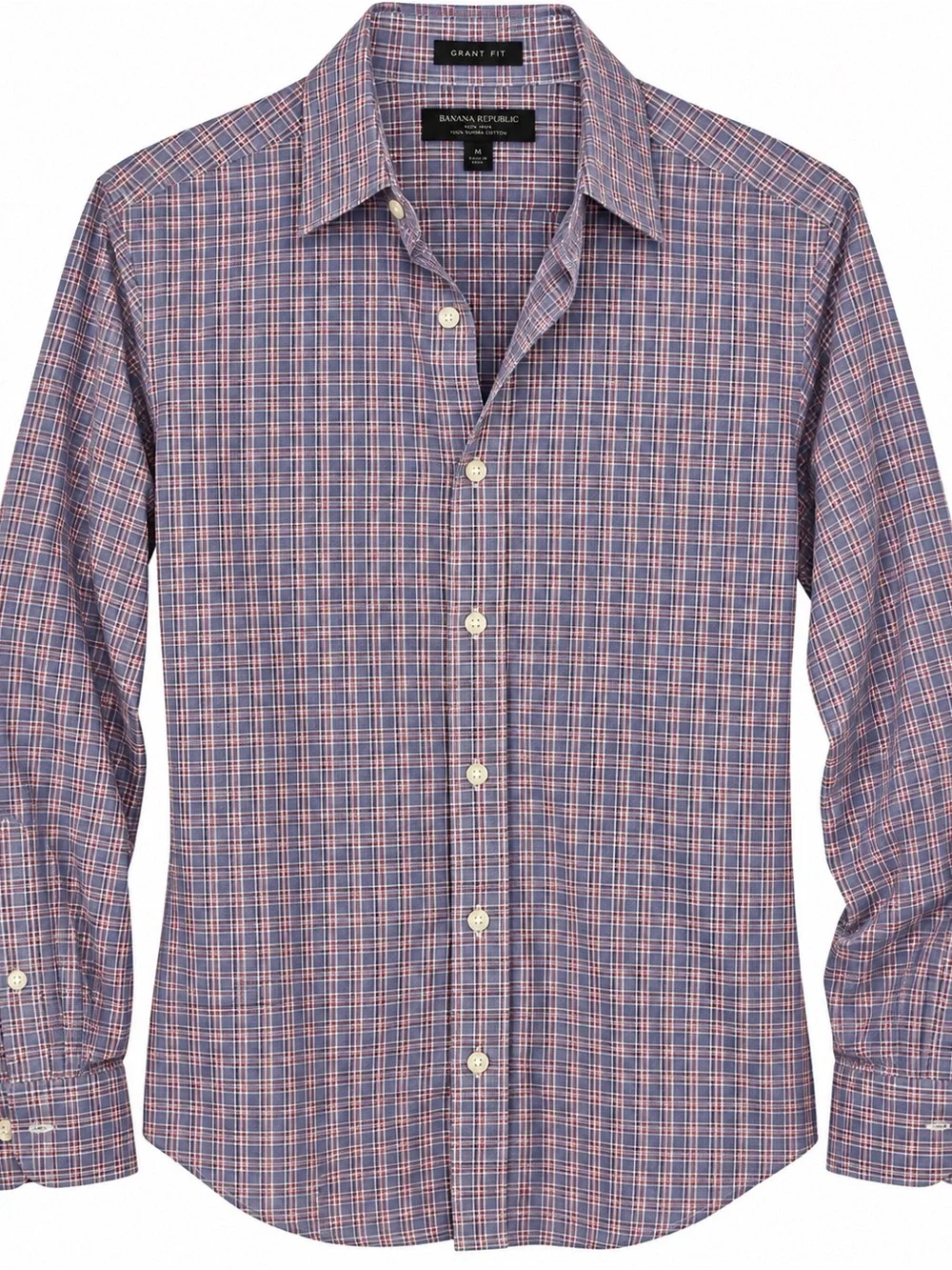 Banana Republic Blue and Red Plaid Dress Shirt